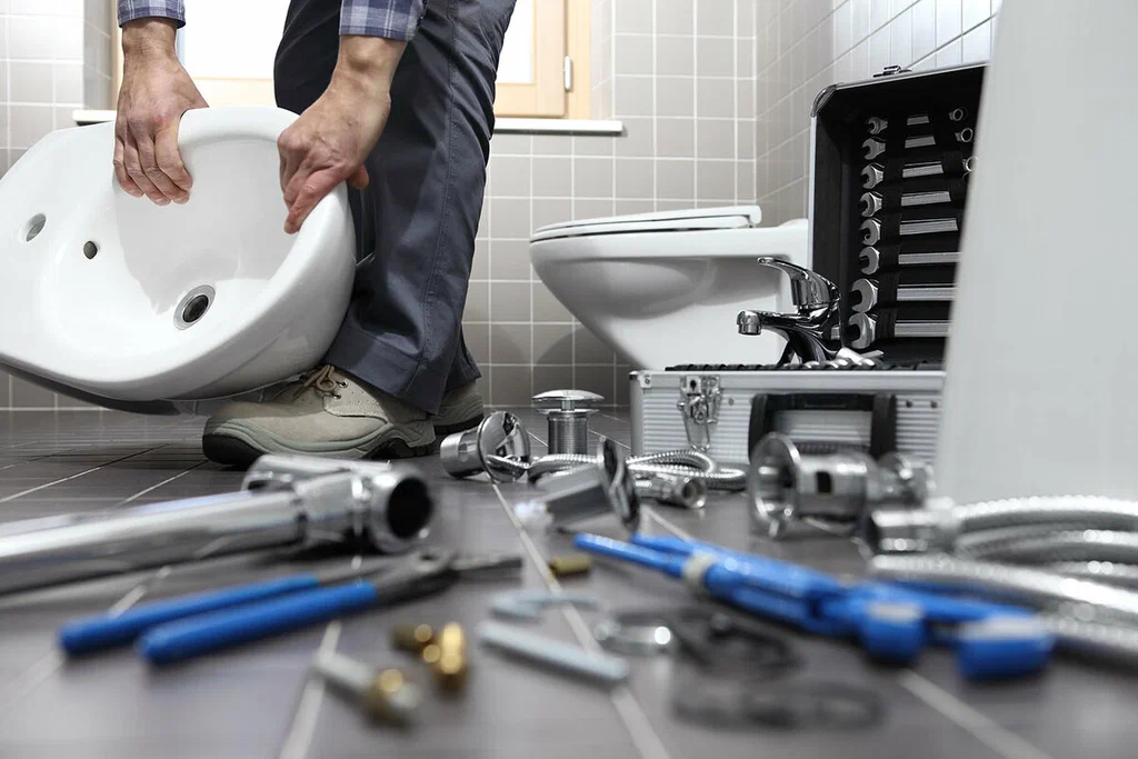 Plumbing tools prepared for a bathroom repair in Pinellas Park